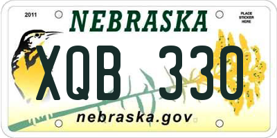 NE license plate XQB330