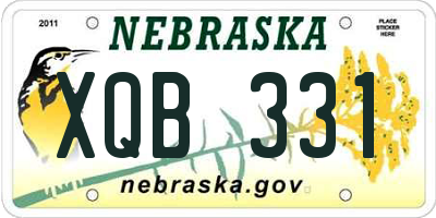 NE license plate XQB331