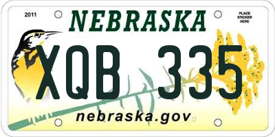 NE license plate XQB335