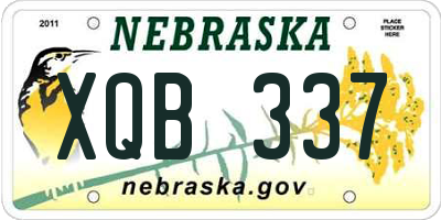 NE license plate XQB337