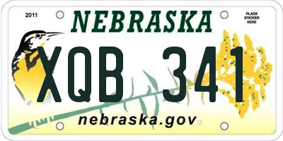 NE license plate XQB341