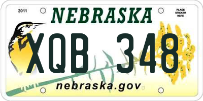 NE license plate XQB348