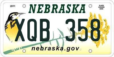 NE license plate XQB358