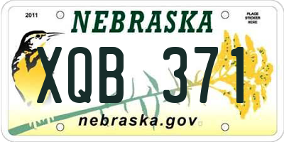 NE license plate XQB371