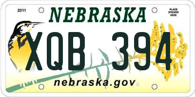 NE license plate XQB394
