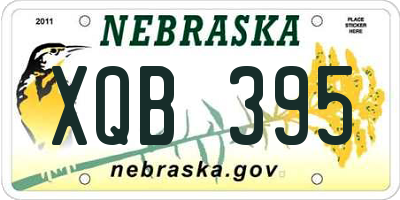 NE license plate XQB395