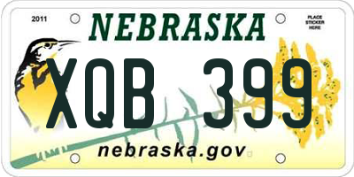 NE license plate XQB399