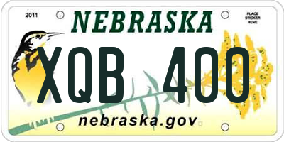 NE license plate XQB400