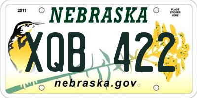 NE license plate XQB422