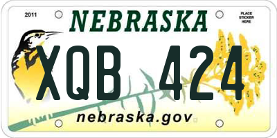 NE license plate XQB424