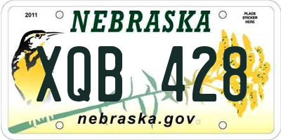 NE license plate XQB428