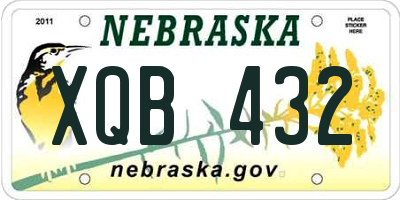 NE license plate XQB432