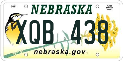 NE license plate XQB438