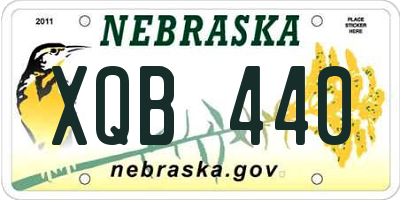 NE license plate XQB440