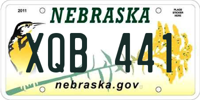 NE license plate XQB441