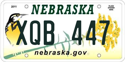 NE license plate XQB447