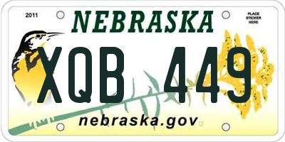 NE license plate XQB449