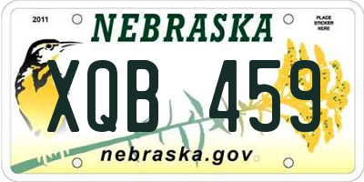 NE license plate XQB459
