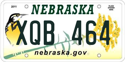 NE license plate XQB464