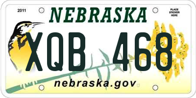 NE license plate XQB468