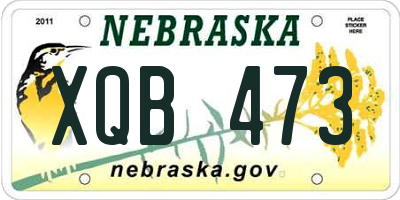 NE license plate XQB473
