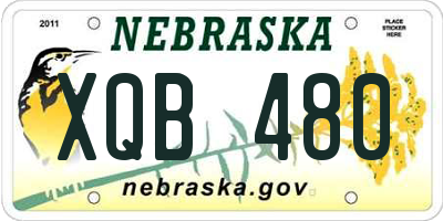 NE license plate XQB480