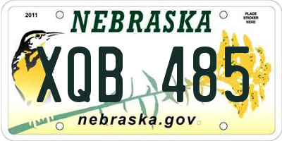 NE license plate XQB485