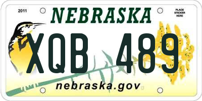 NE license plate XQB489