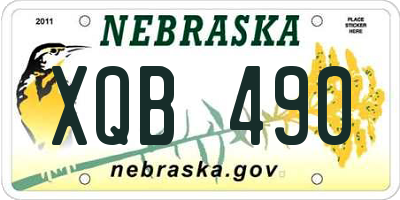 NE license plate XQB490