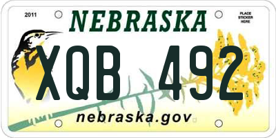 NE license plate XQB492