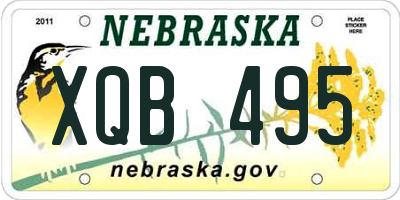 NE license plate XQB495