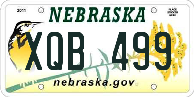 NE license plate XQB499