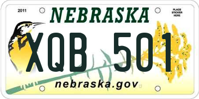 NE license plate XQB501