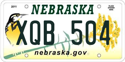 NE license plate XQB504