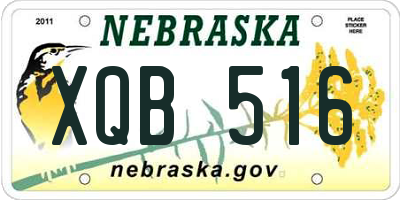 NE license plate XQB516
