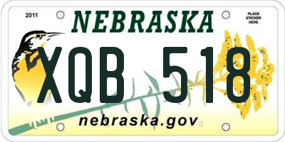 NE license plate XQB518