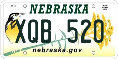 NE license plate XQB520