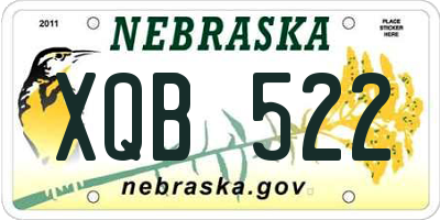 NE license plate XQB522