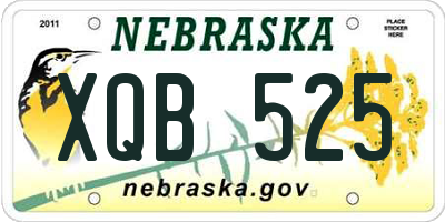 NE license plate XQB525