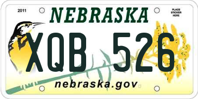 NE license plate XQB526