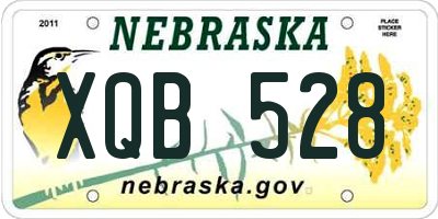 NE license plate XQB528