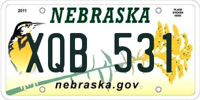 NE license plate XQB531