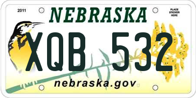 NE license plate XQB532