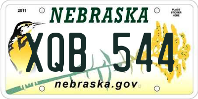 NE license plate XQB544