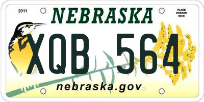 NE license plate XQB564
