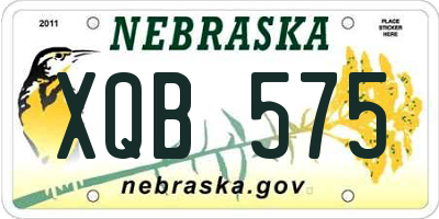 NE license plate XQB575