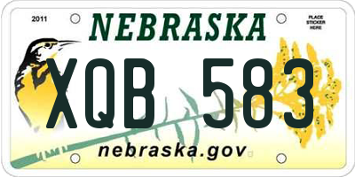 NE license plate XQB583