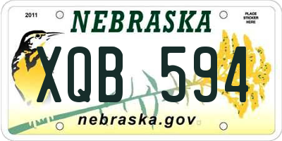 NE license plate XQB594