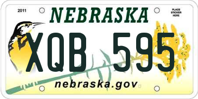 NE license plate XQB595