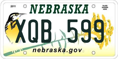 NE license plate XQB599